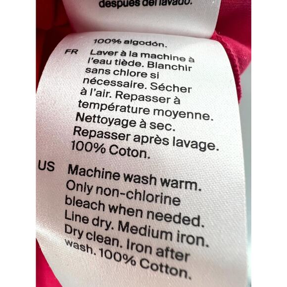 COS Womens Hot Pink Solid Cotton Knit Crew Neck Short Sleeve T-Shirt Size Small - Picture 7 of 8